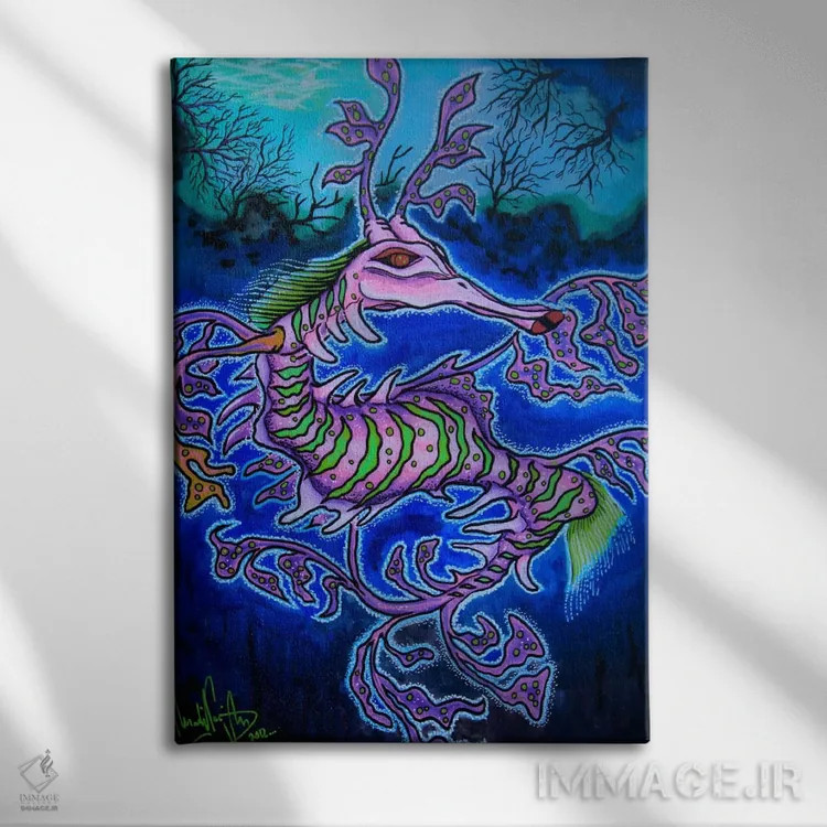 تابلو دکوراتیو "آقای اژدها" اثر مارتین نسیم - نمای روبهرو روی دیوار