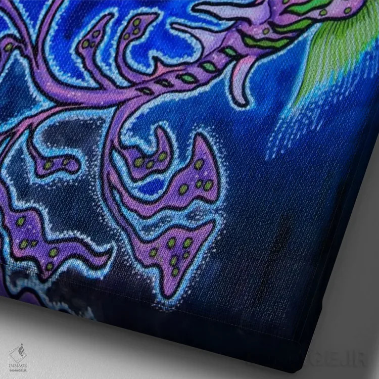 تابلو دکوراتیو "آقای اژدها" اثر مارتین نسیم - نمای نزدیک بافت بوم