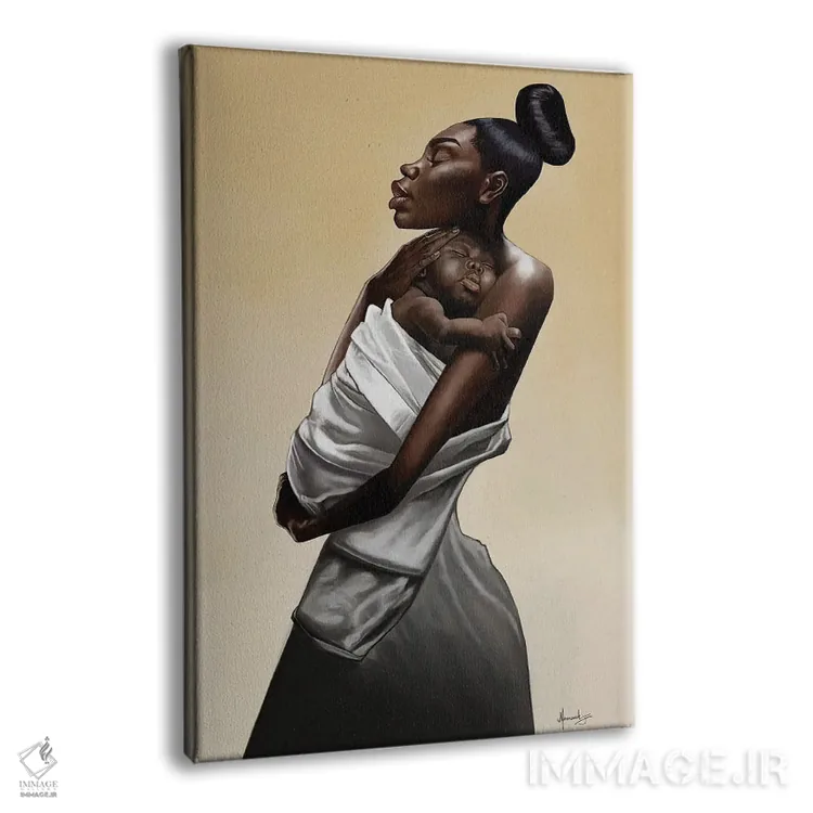 تابلو دکوراتیو "مادر و کودک" اثر ماناسه جانسون - نمای پرسپکتیو محصول