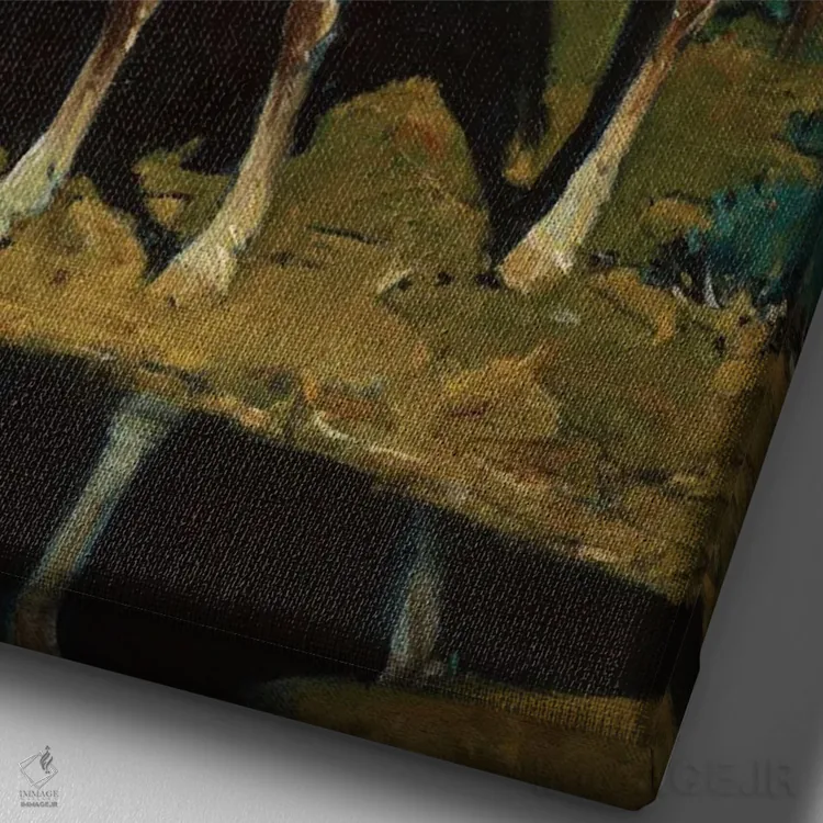 تابلو دکوراتیو "ماه داکوتا" اثر دیوید من - نمای نزدیک بافت بوم