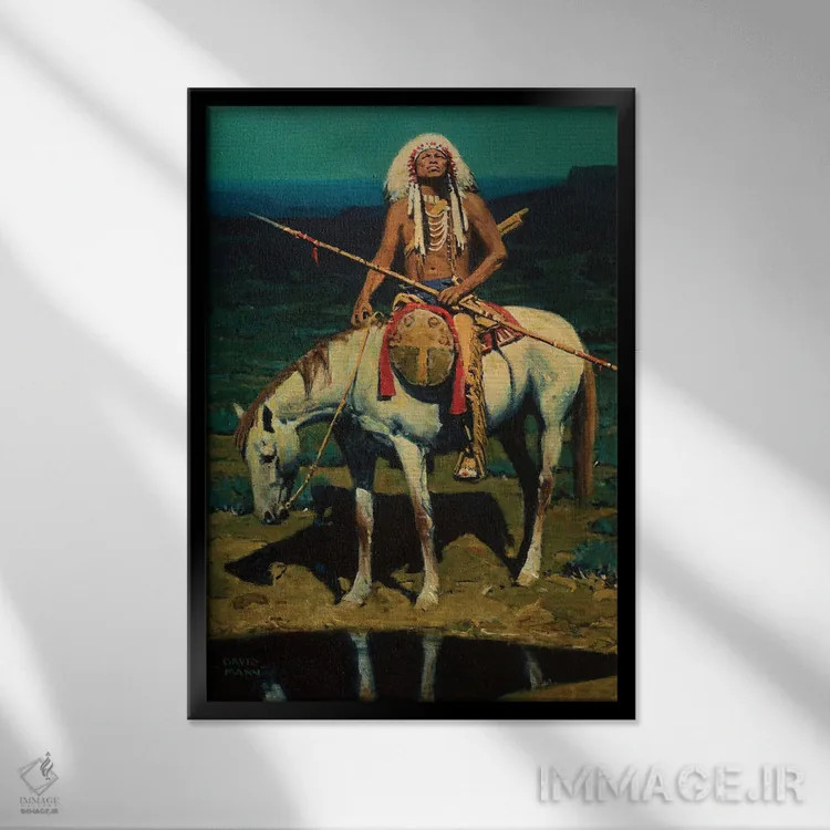 تابلو دکوراتیو "ماه داکوتا" اثر دیوید من - نمای قابدار مشکی