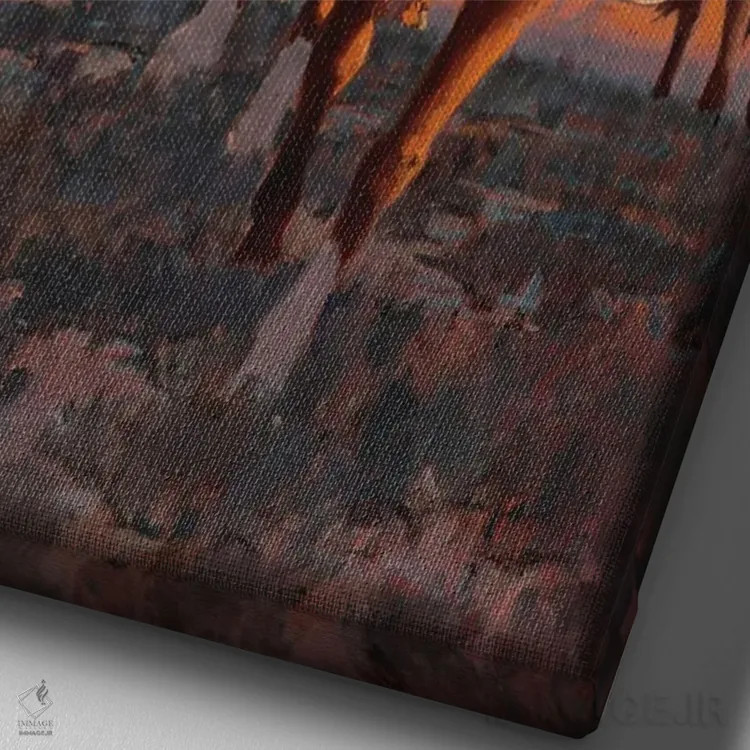 تابلو دکوراتیو "غروب کامانچه" اثر دیوید من - نمای نزدیک بافت بوم