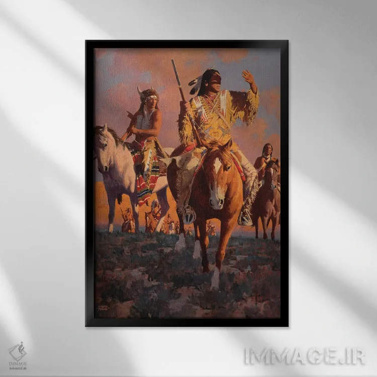 تابلو دکوراتیو "غروب کامانچه" اثر دیوید من - نمای قابدار مشکی