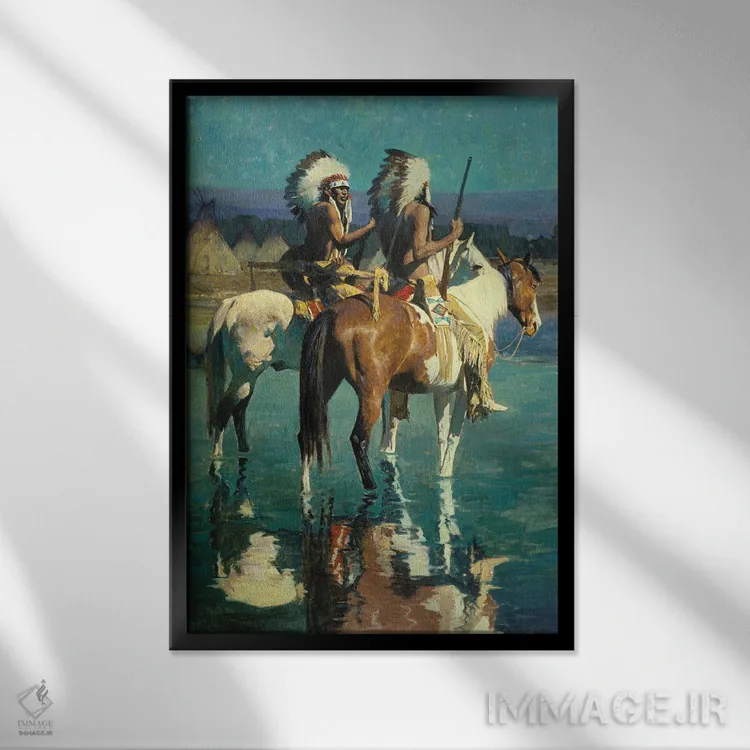 تابلو دکوراتیو "اردوگاه شاین" اثر دیوید من - نمای قابدار مشکی