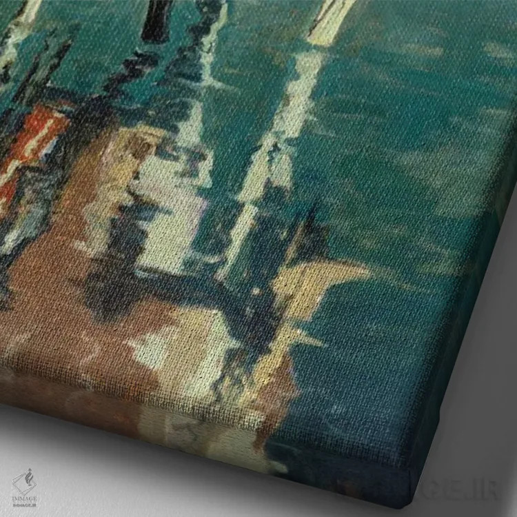 تابلو دکوراتیو "اردوگاه شاین" اثر دیوید من - نمای نزدیک بافت بوم