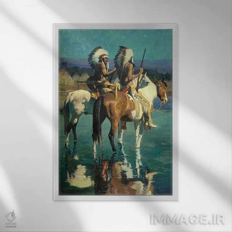 تابلو دکوراتیو "اردوگاه شاین" اثر دیوید من - نمای قابدار سفید