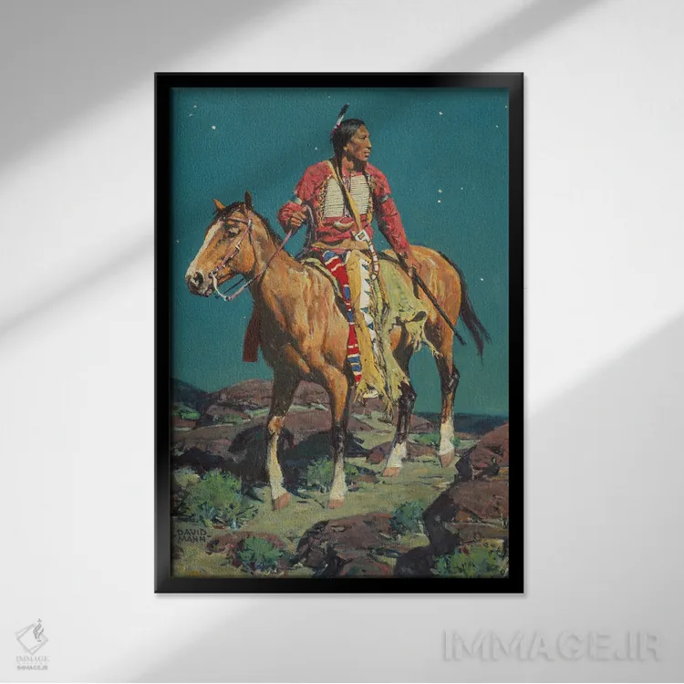 تابلو دکوراتیو "ردیاب ماه کامل" اثر دیوید من - نمای قابدار مشکی