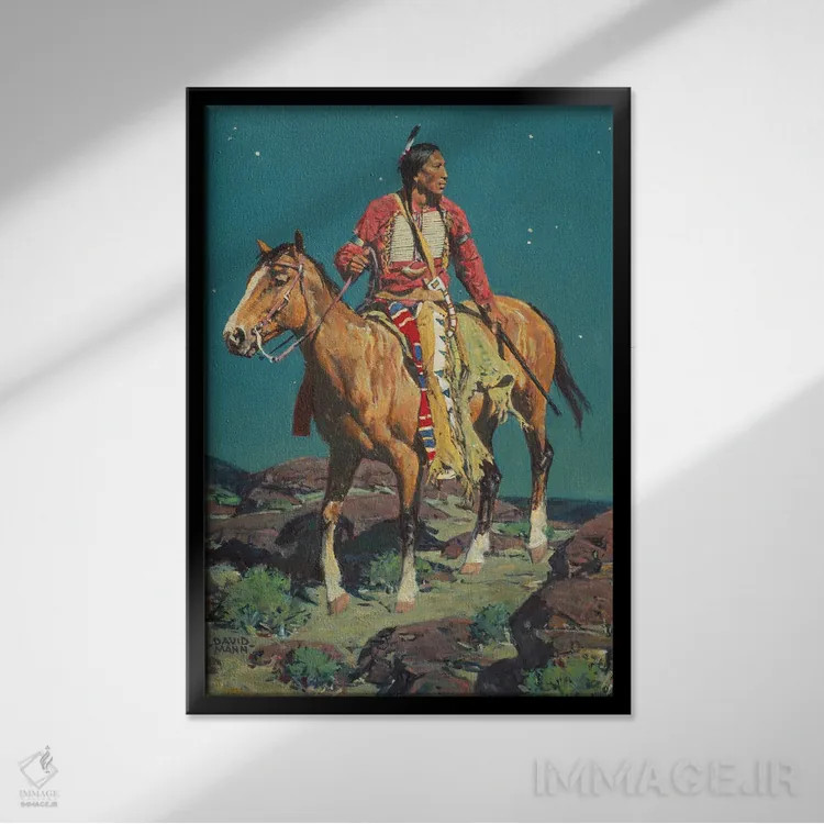 تابلو دکوراتیو "ردیاب ماه کامل" اثر دیوید من - نمای قابدار مشکی