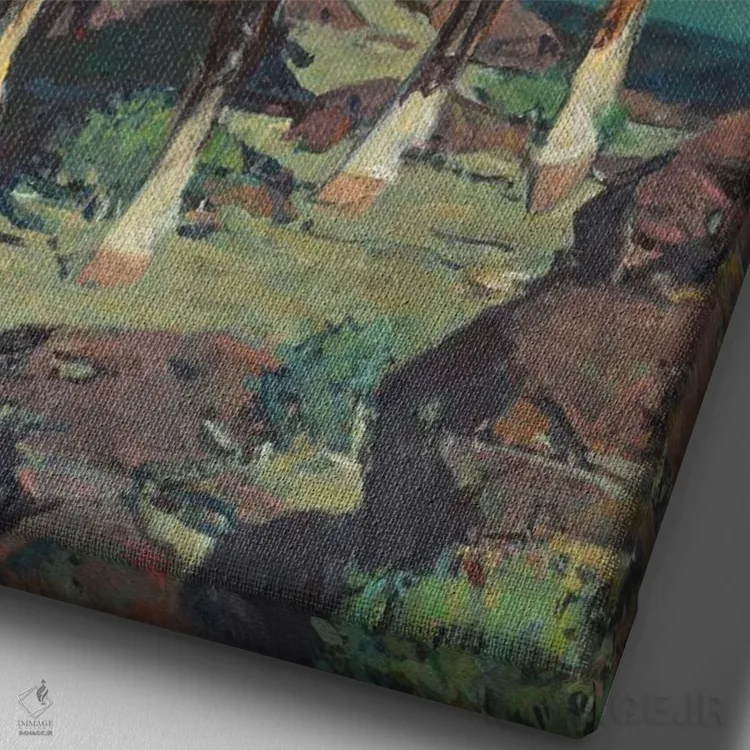 تابلو دکوراتیو "ردیاب ماه کامل" اثر دیوید من - نمای نزدیک بافت بوم