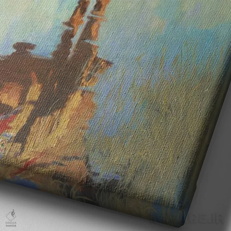 تابلو دکوراتیو "بازگشت مرغ مگس خوارها" اثر دیوید من - نمای نزدیک بافت بوم