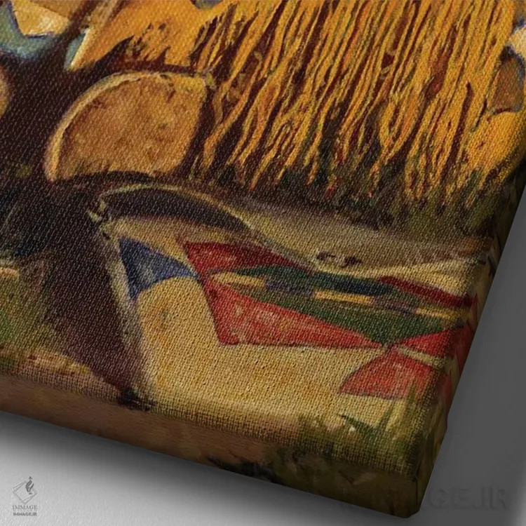 تابلو دکوراتیو "دود کیوا" اثر دیوید من - نمای نزدیک بافت بوم