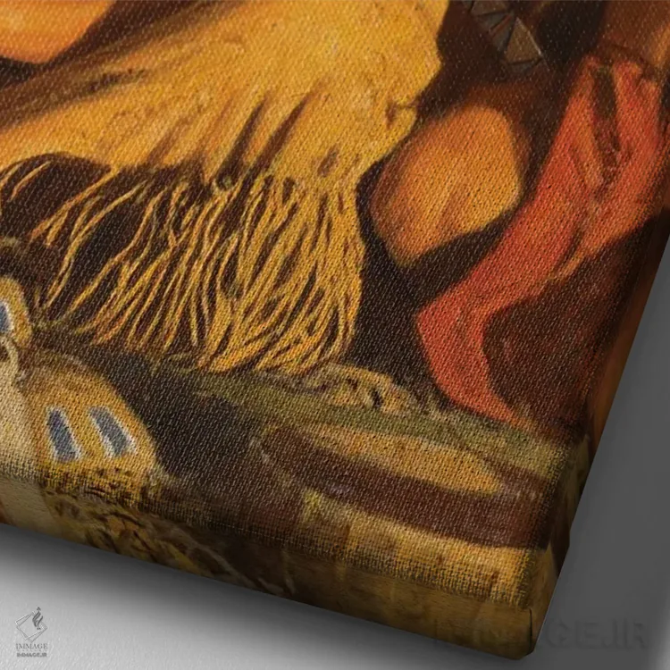 تابلو دکوراتیو "لحظه شجاعت" اثر دیوید من - نمای نزدیک بافت بوم