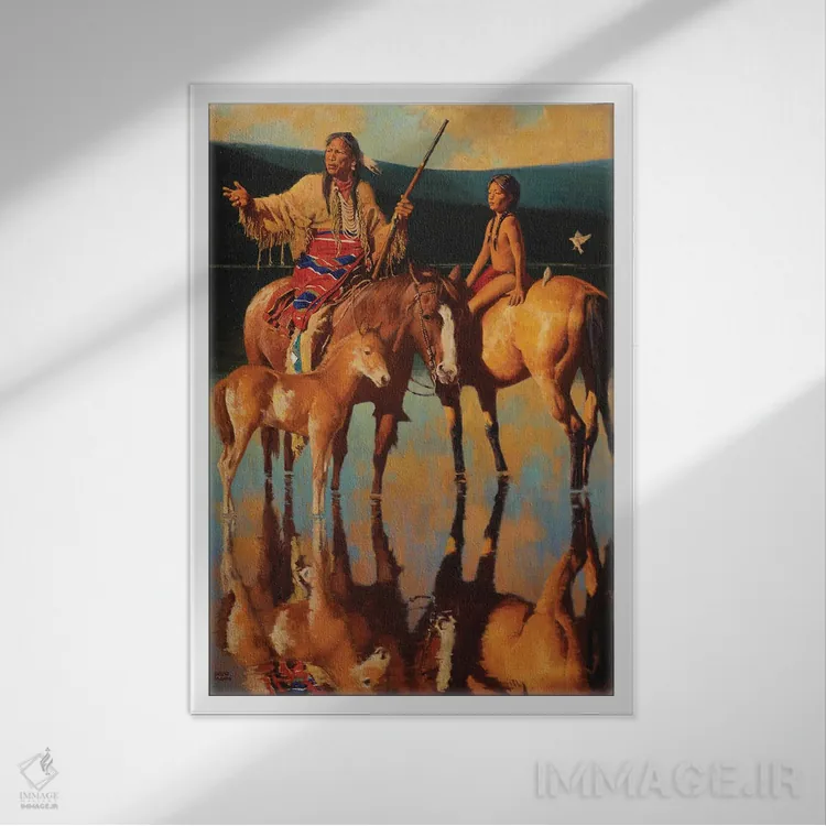 تابلو دکوراتیو "غروب لاکوتا" اثر دیوید من - نمای قابدار سفید