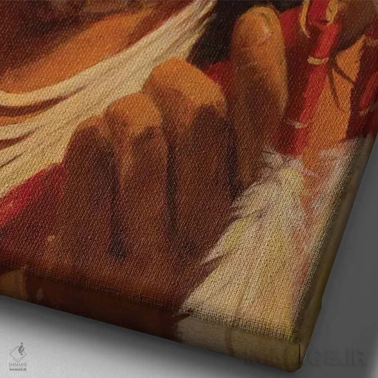 تابلو دکوراتیو "نیزه لاکوتا" اثر دیوید من - نمای نزدیک بافت بوم