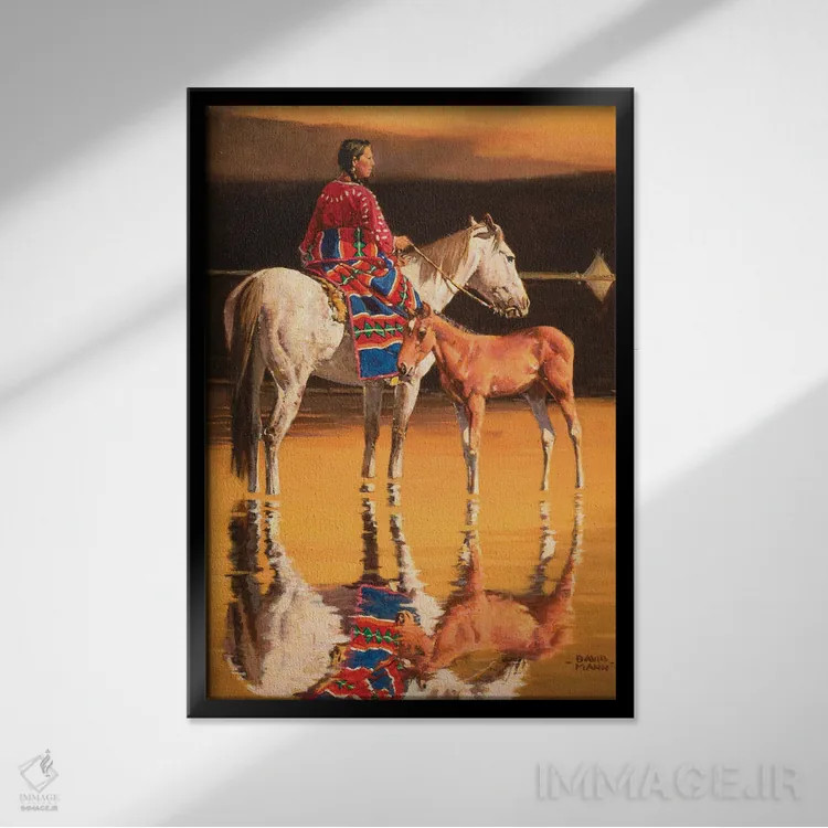 تابلو دکوراتیو "ردیاب لاکوتا" اثر دیوید من - نمای قابدار مشکی