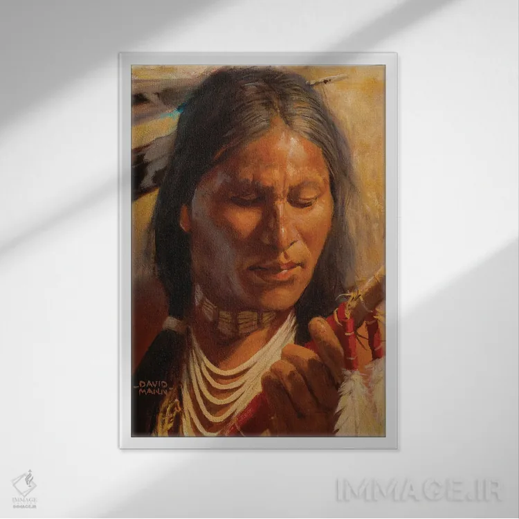 تابلو دکوراتیو "نیزه لاکوتا" اثر دیوید من - نمای قابدار سفید