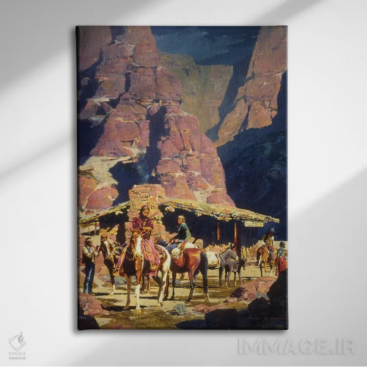 تابلو دکوراتیو "معامله شبانه در صخره قرمز" اثر دیوید من - نمای روبهرو روی دیوار