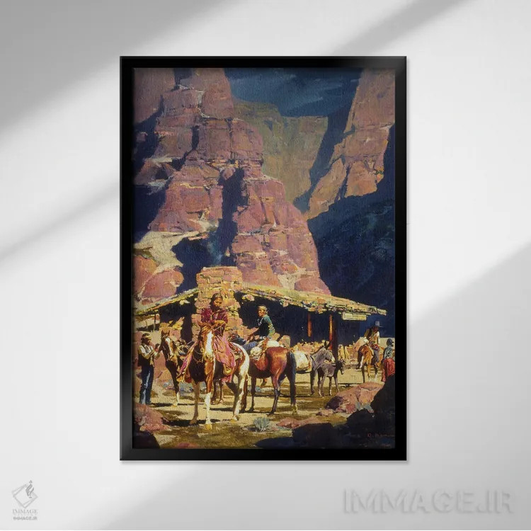 تابلو دکوراتیو "معامله شبانه در صخره قرمز" اثر دیوید من - نمای قابدار مشکی