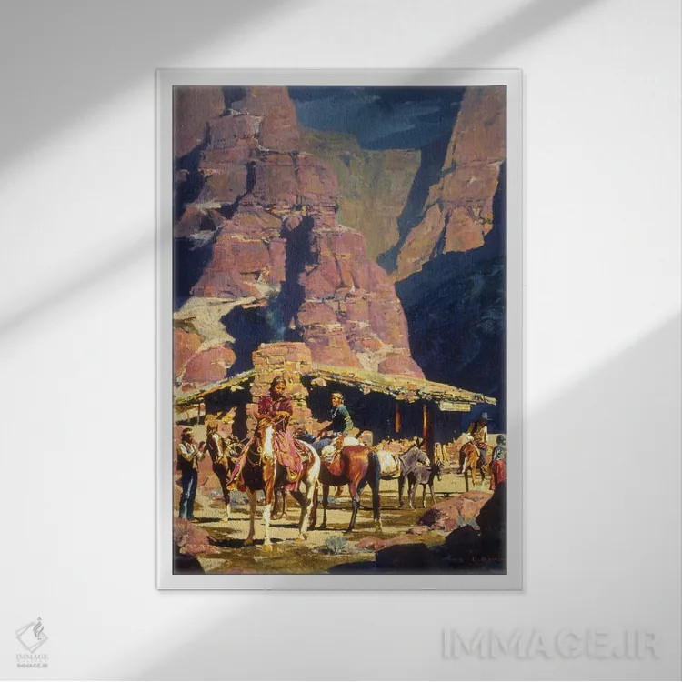 تابلو دکوراتیو "معامله شبانه در صخره قرمز" اثر دیوید من - نمای قابدار سفید