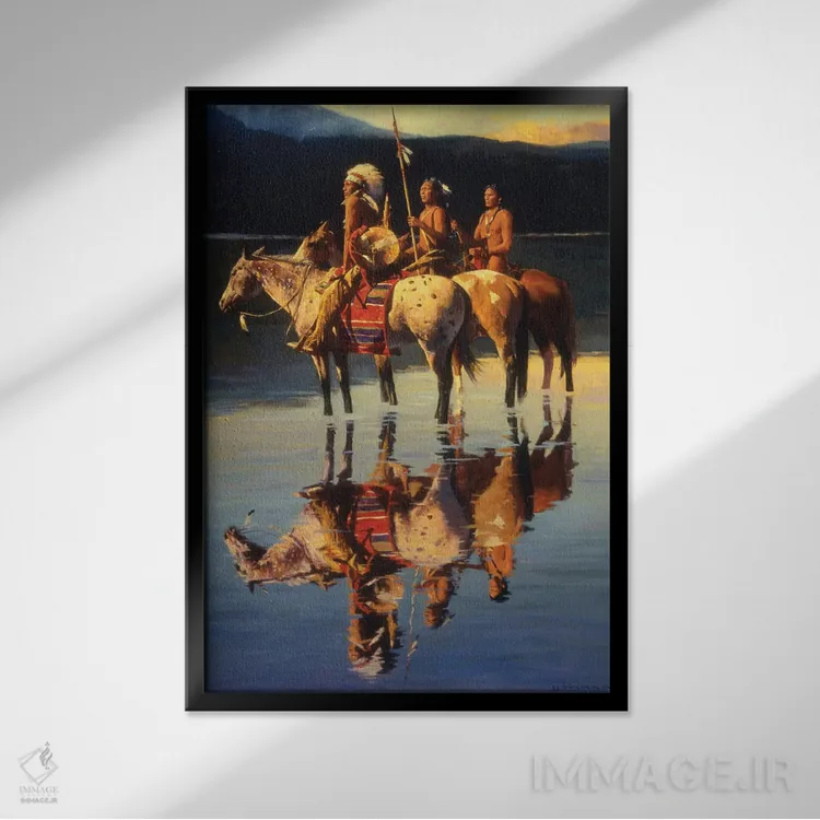 تابلو دکوراتیو "صلح بر دریاچه آبی" اثر دیوید من - نمای قابدار مشکی