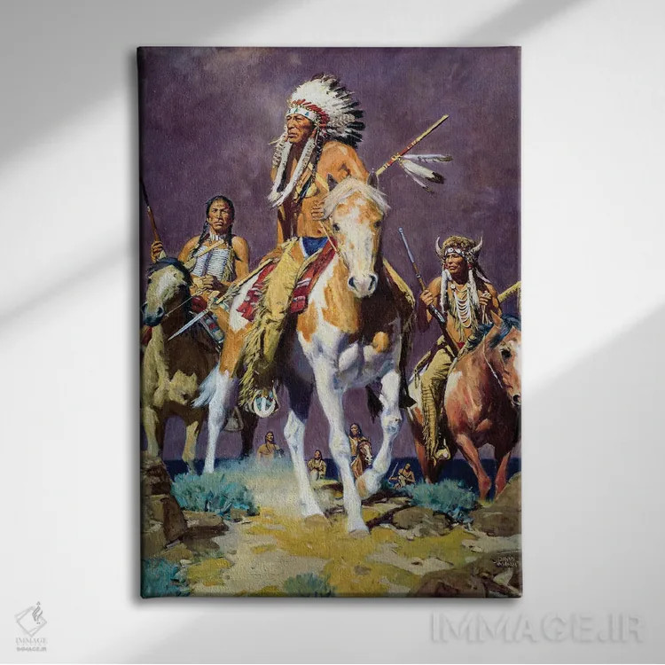 تابلو دکوراتیو "طوفان دشت" اثر دیوید من - نمای روبهرو روی دیوار