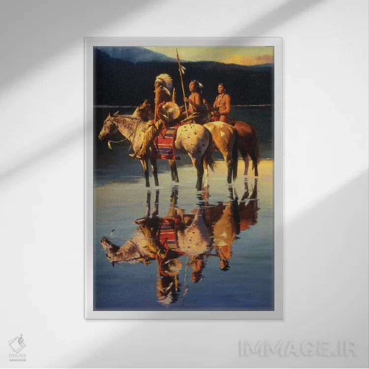 تابلو دکوراتیو "صلح بر دریاچه آبی" اثر دیوید من - نمای قابدار سفید