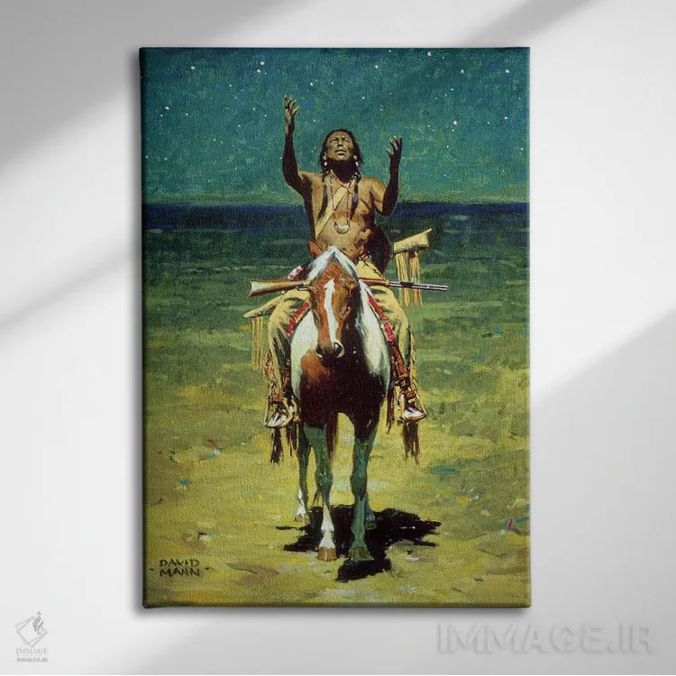 تابلو دکوراتیو "معنویت دشت" اثر دیوید من - نمای روبهرو روی دیوار