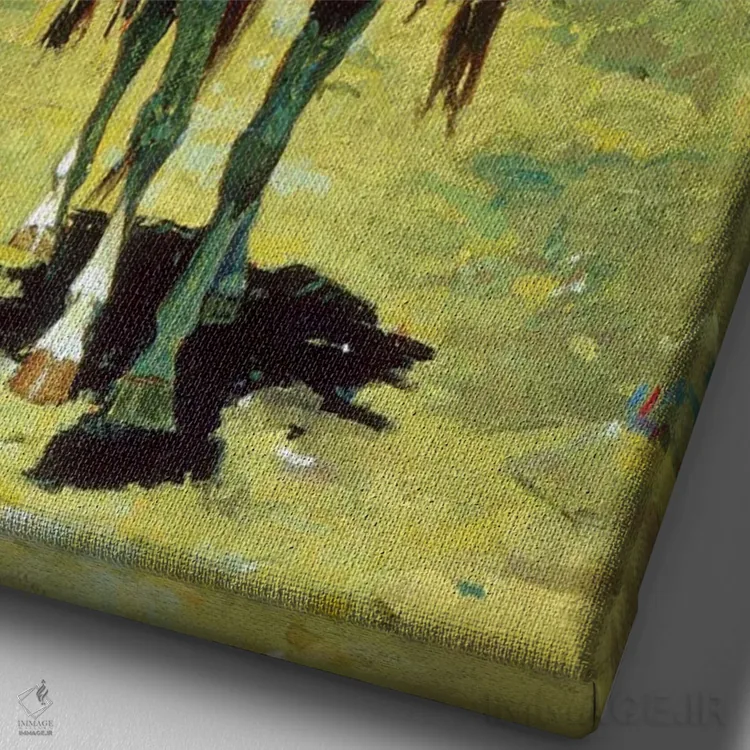 تابلو دکوراتیو "معنویت دشت" اثر دیوید من - نمای نزدیک بافت بوم