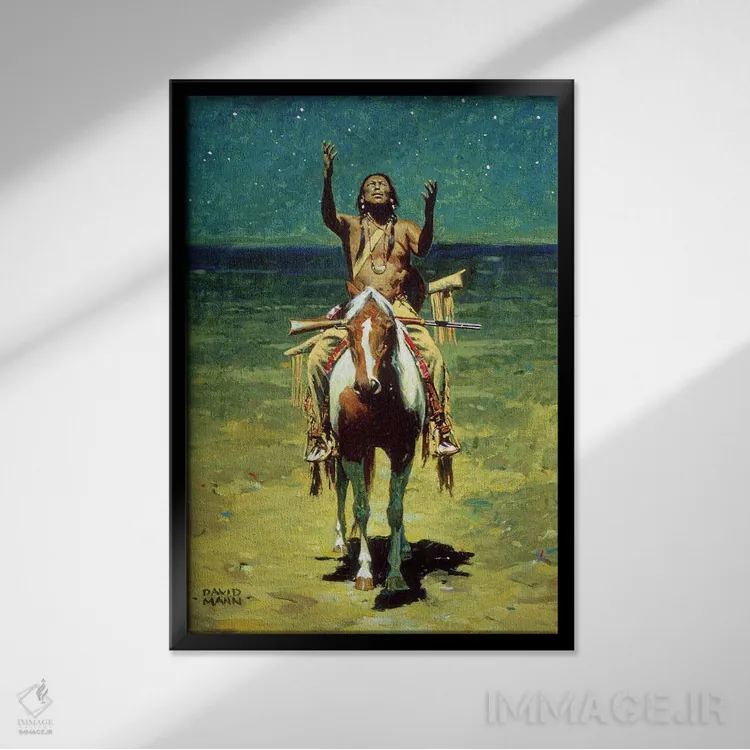 تابلو دکوراتیو "معنویت دشت" اثر دیوید من - نمای قابدار مشکی