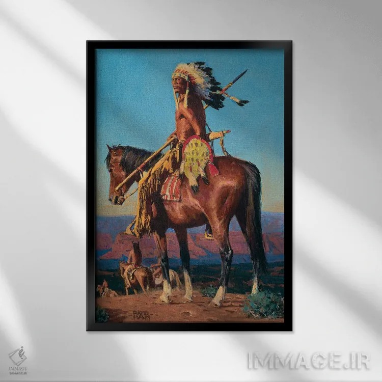 تابلو دکوراتیو "غروب صخره قرمز" اثر دیوید من - نمای قابدار مشکی