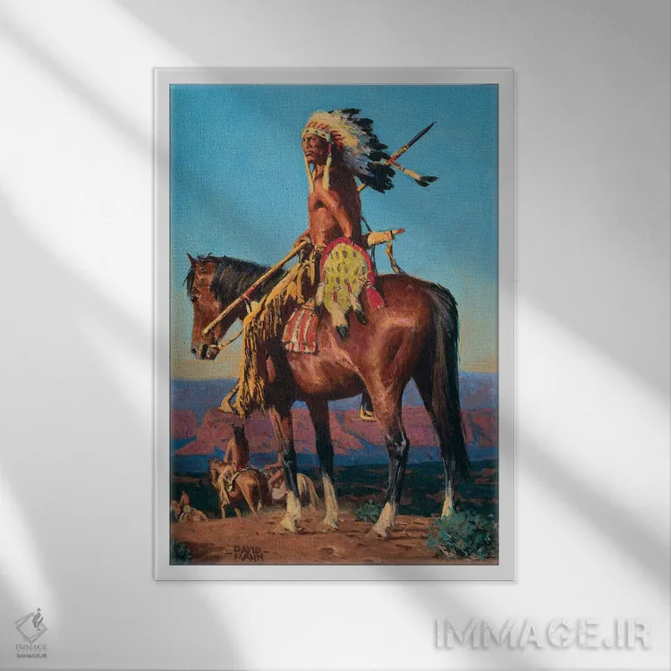 تابلو دکوراتیو "غروب صخره قرمز" اثر دیوید من - نمای قابدار سفید