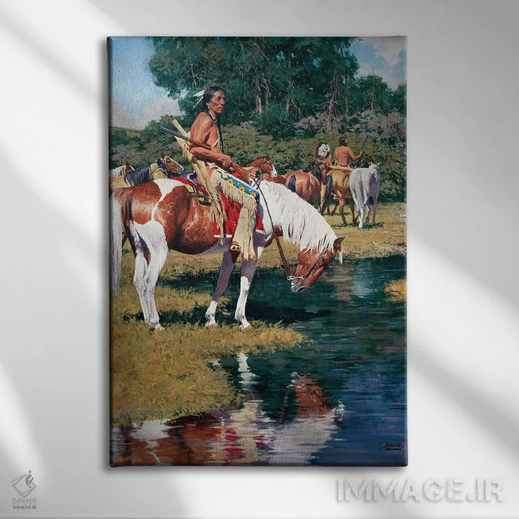 تابلو دکوراتیو "نگهبان پونی" اثر دیوید من - نمای روبهرو روی دیوار