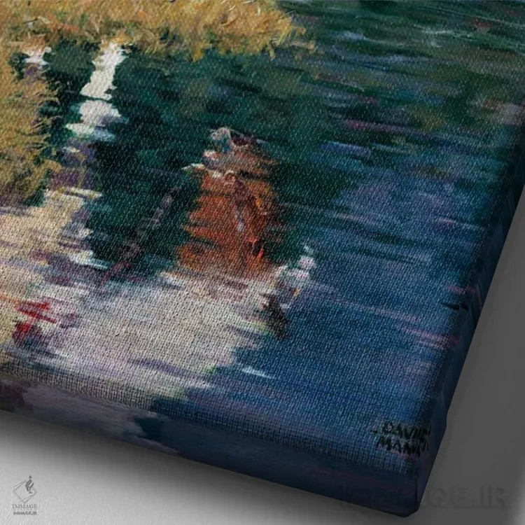 تابلو دکوراتیو "نگهبان پونی" اثر دیوید من - نمای نزدیک بافت بوم