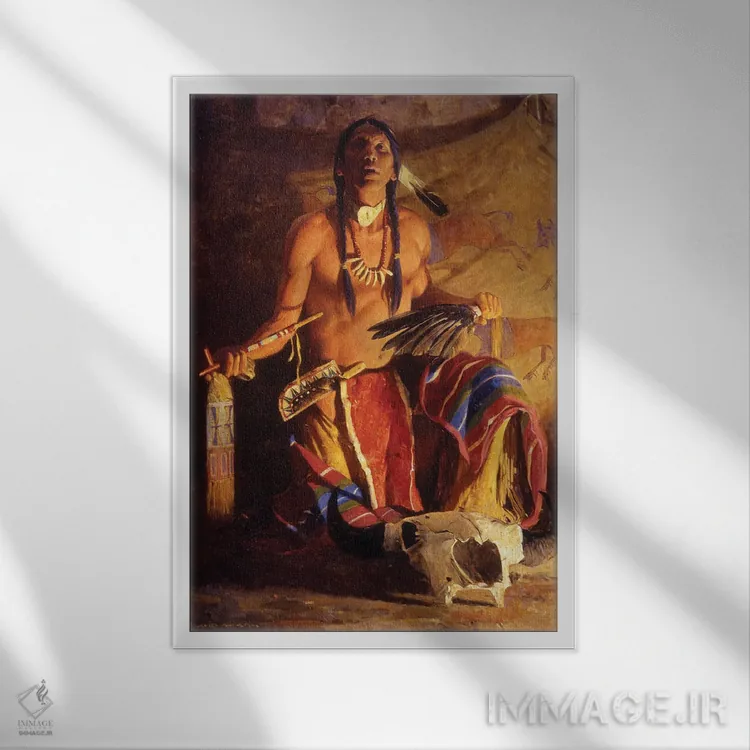 تابلو دکوراتیو "ترانه بوفالو" اثر دیوید من - نمای قابدار سفید