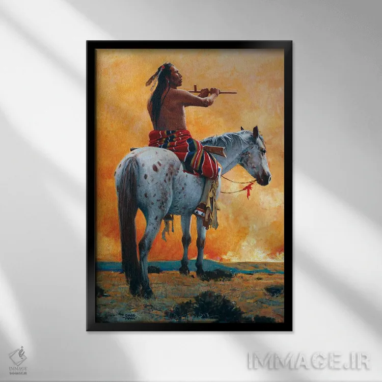 تابلو دکوراتیو "قسم خورشید" اثر دیوید من - نمای قابدار مشکی