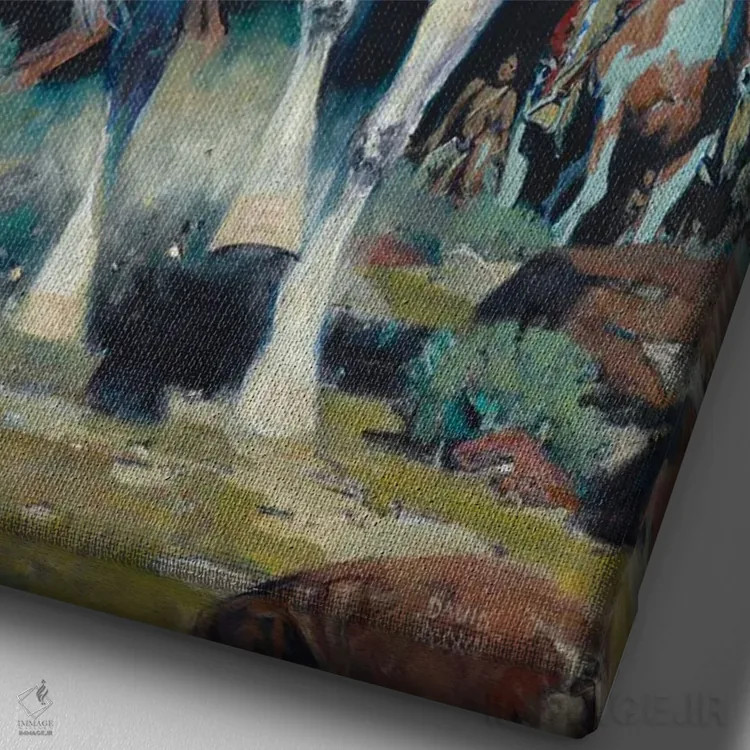 تابلو دکوراتیو "نوک میزای بلند" اثر دیوید من - نمای نزدیک بافت بوم