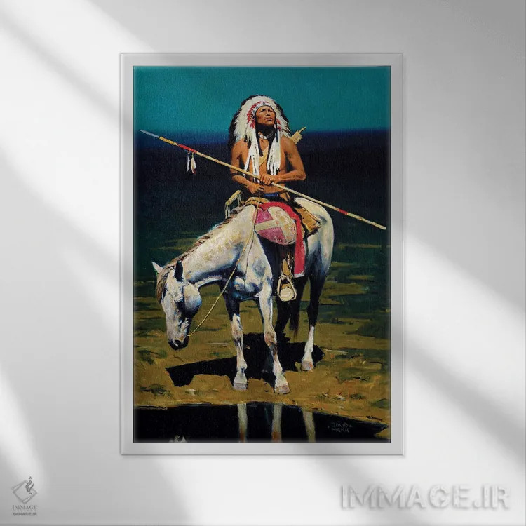 تابلو دکوراتیو "ماه نجواگر" اثر دیوید من - نمای قابدار سفید