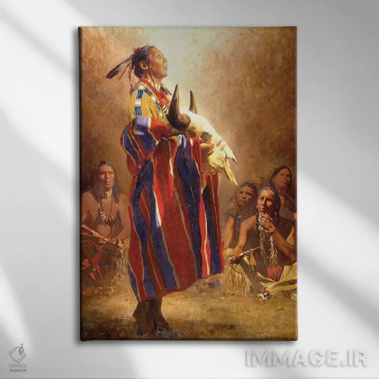 تابلو دکوراتیو چشم انداز بوفالو اثر دیوید من - نمای روبهرو روی دیوار