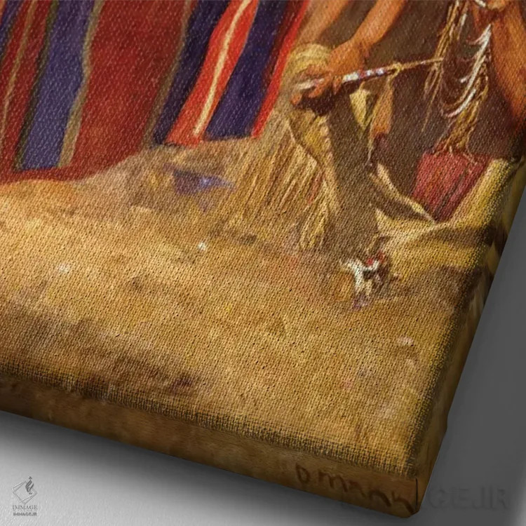 تابلو دکوراتیو چشم انداز بوفالو اثر دیوید من - نمای نزدیک بافت بوم