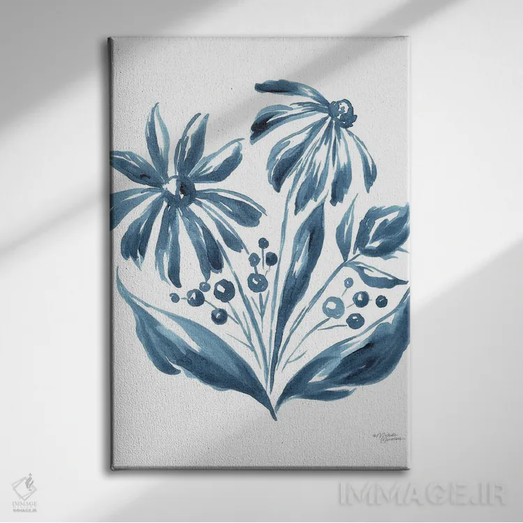 تابلو دکوراتیو مروارید آبی ۲ اثر میشل نورمن - نمای روبهرو روی دیوار