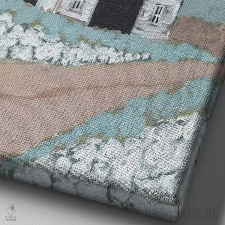 تابلو مدرن بزرگ شده در طویله اثر میشل نورمن - نمای نزدیک بافت بوم