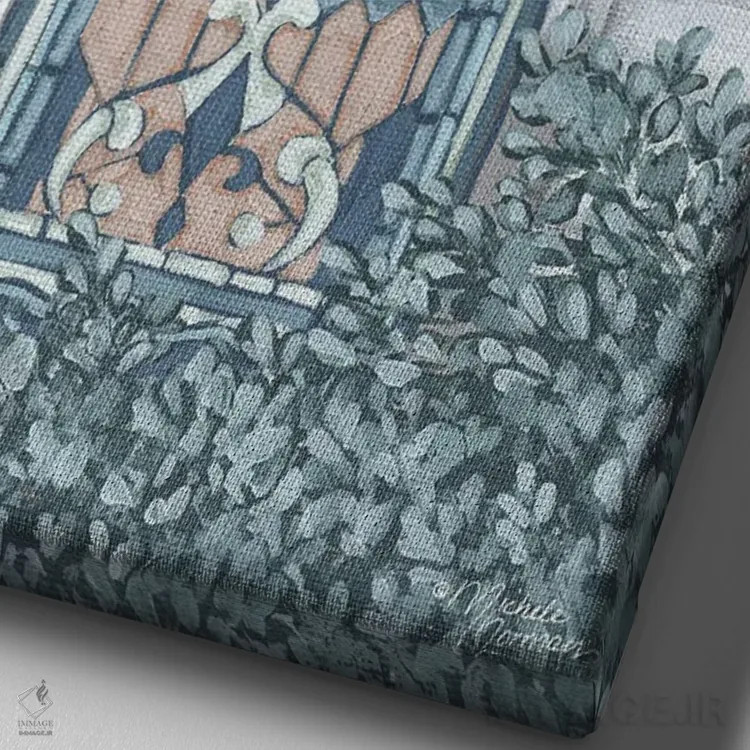 تابلو دکوراتیو رفتن به کلیسا اثر میشل نورمن - نمای نزدیک بافت بوم