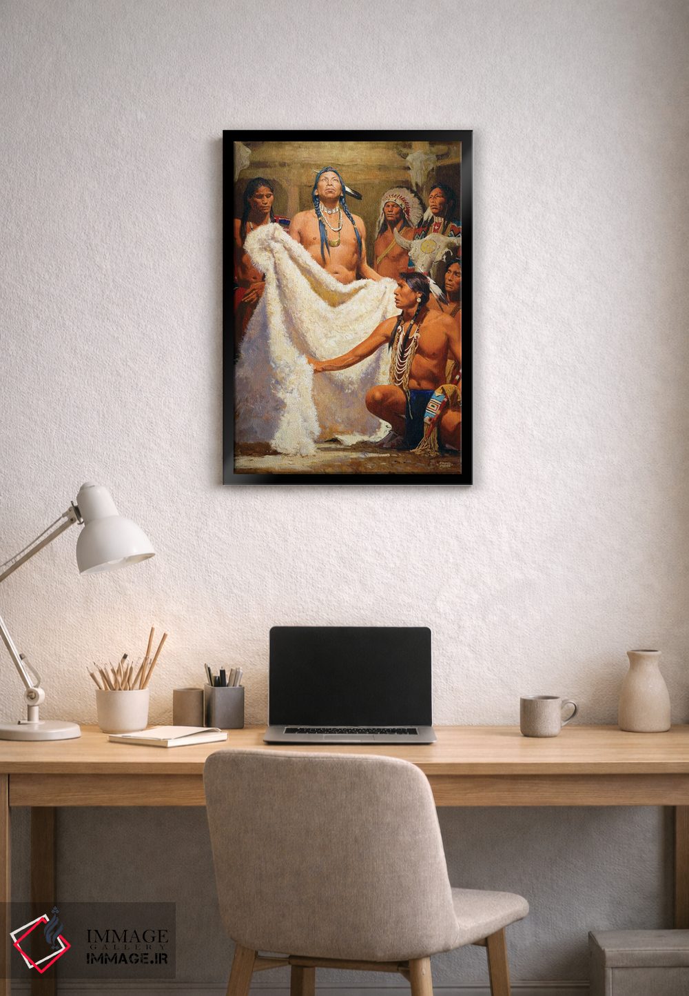 تابلو دکوراتیو "ردای بوفالوی سفید ۲" اثر دیوید من - D2B