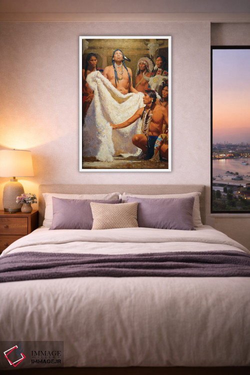 تابلو دکوراتیو "ردای بوفالوی سفید ۲" اثر دیوید من - D4W