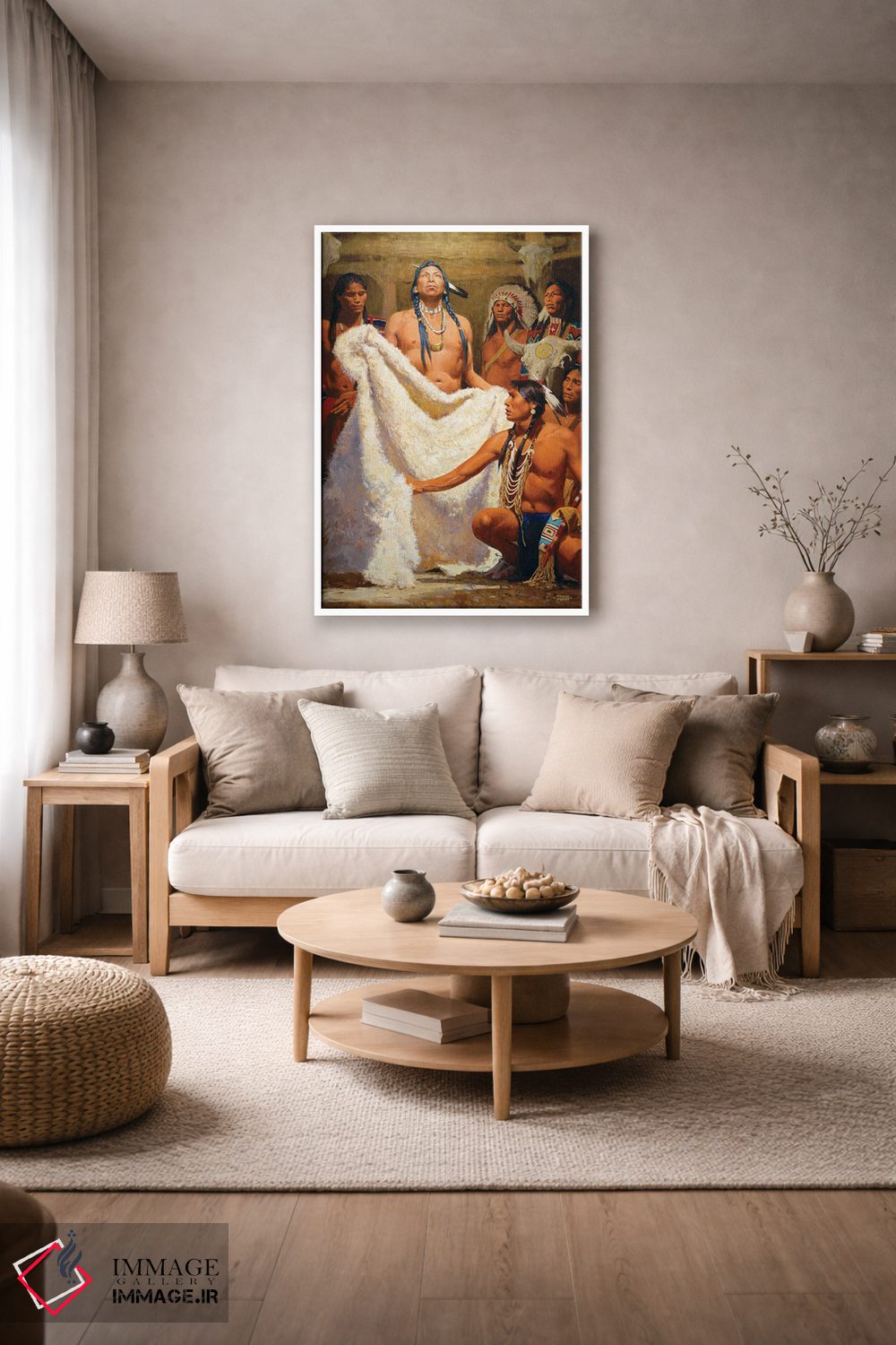 تابلو دکوراتیو "ردای بوفالوی سفید ۲" اثر دیوید من - D3W