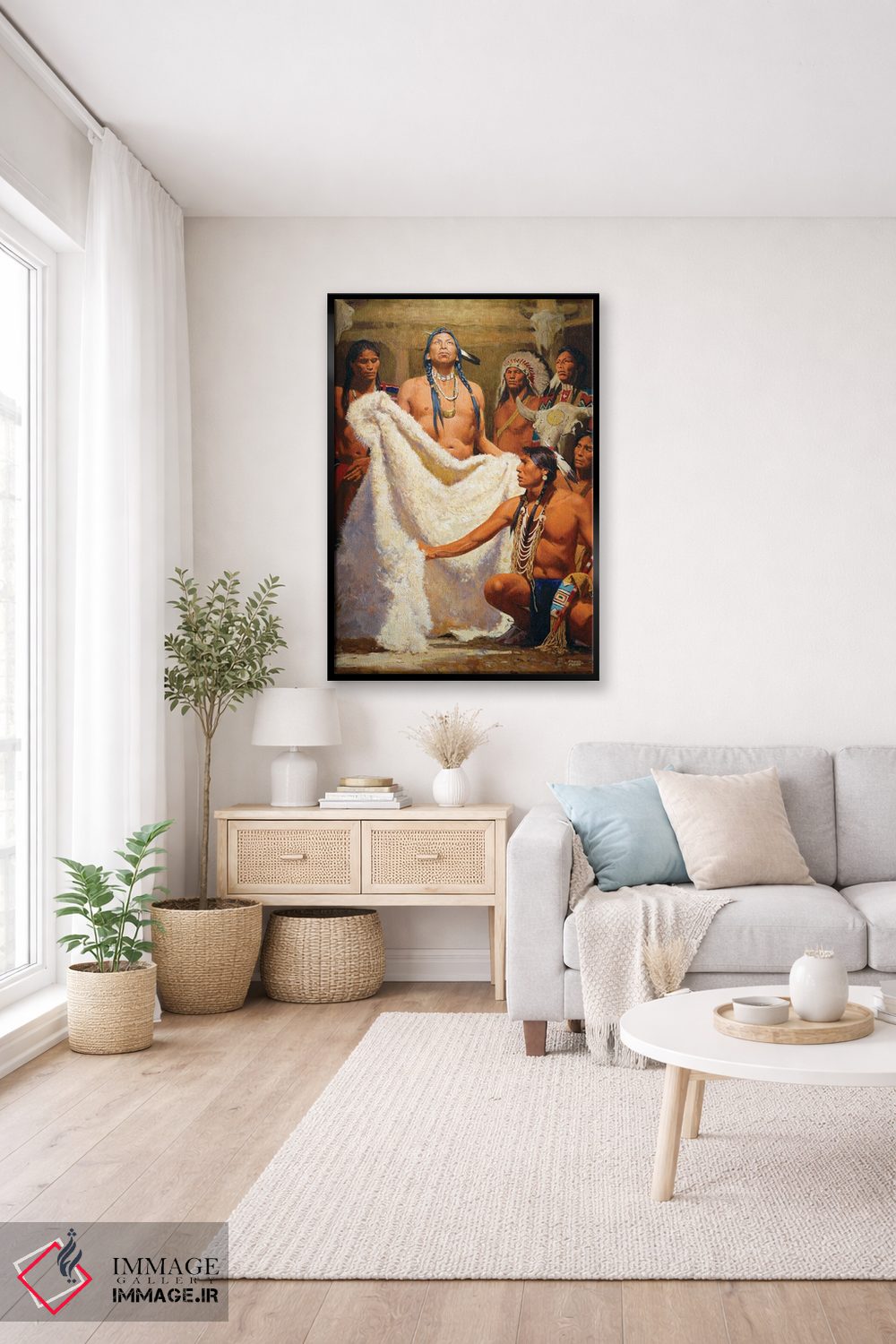 تابلو دکوراتیو "ردای بوفالوی سفید ۲" اثر دیوید من - D5B