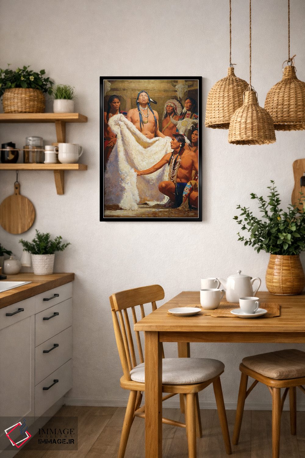 تابلو دکوراتیو "ردای بوفالوی سفید ۲" اثر دیوید من - D6B