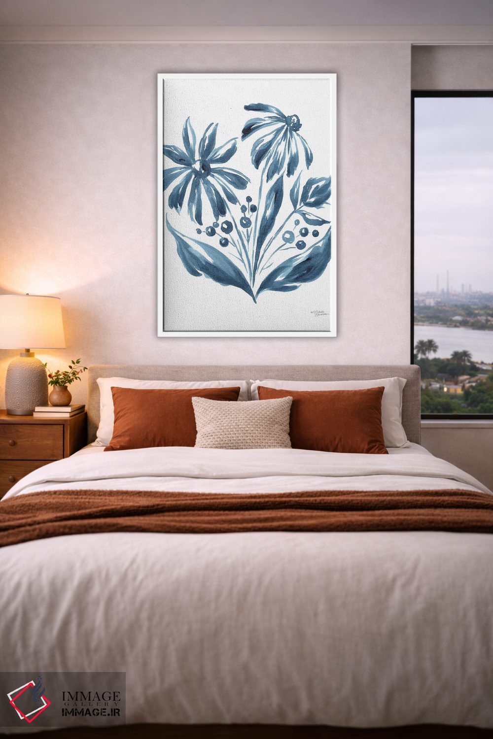 تابلو دکوراتیو مروارید آبی ۲ اثر میشل نورمن - D2W