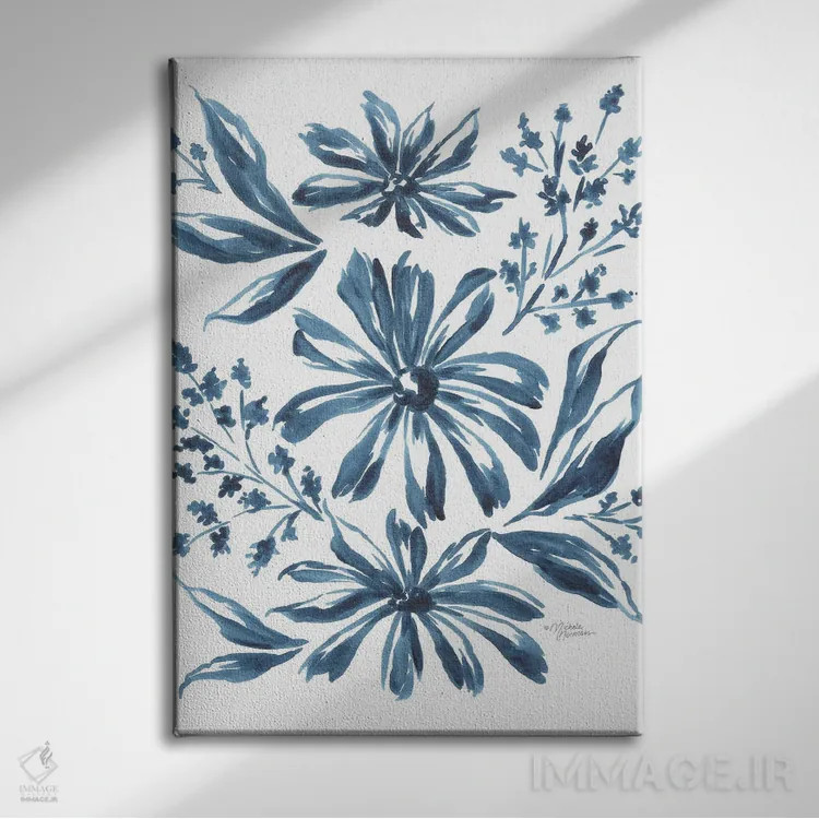 تابلو دکوراتیو مروارید آبی ۳ اثر میشل نورمن - نمای روبهرو روی دیوار