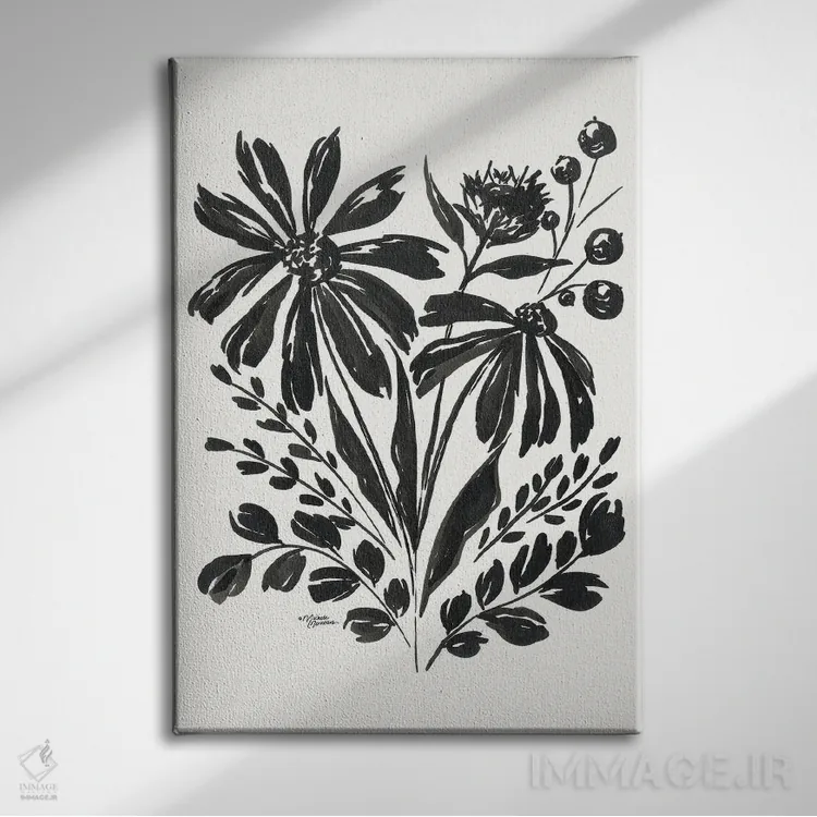 تابلو مدرن باغ گل مروارید ۲ اثر میشل نورمن - نمای روبهرو روی دیوار